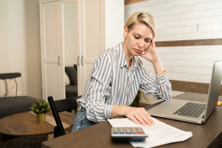 stressed woman budgeting